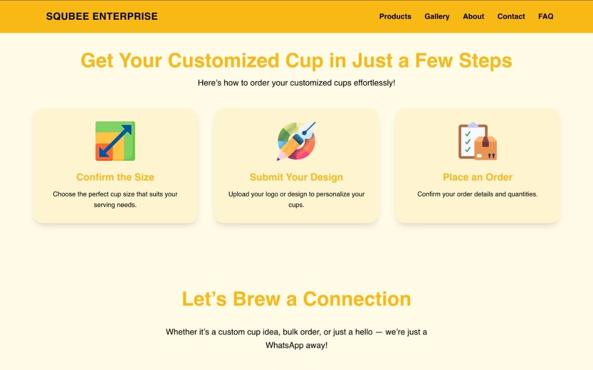 SQUBEE CUP – Custom Paper Cups Manufacturer Website – Business website for SQUBEE CUP, a premium Ahmedabad-based custom paper cup manufacturer with eco-friendly solutions.